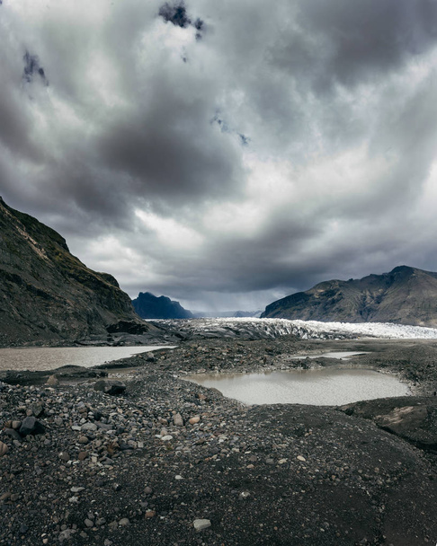 Jokulsarlon gleccser viharos időben, Izland - Fotó, kép