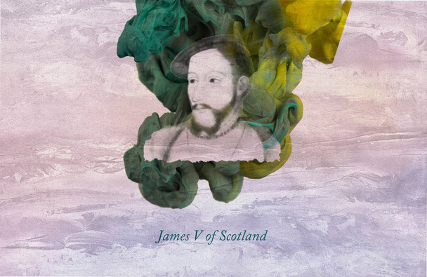 V. James király Skócia akvarell illusztráció - Fotó, kép