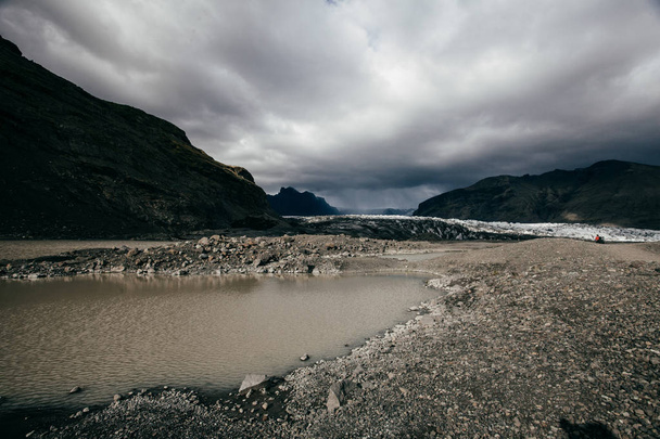 Jokulsarlon-Gletscher bei stürmischem Wetter, Island - Foto, Bild