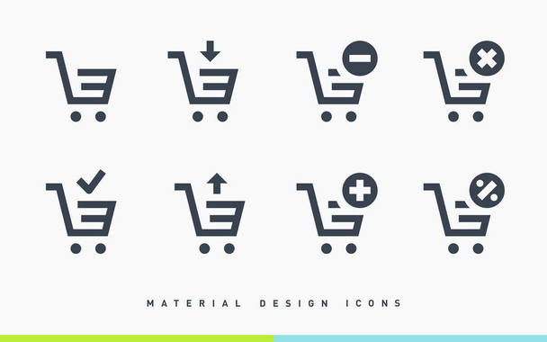 shopping cart line vector minimalistic icon - Vector, Image