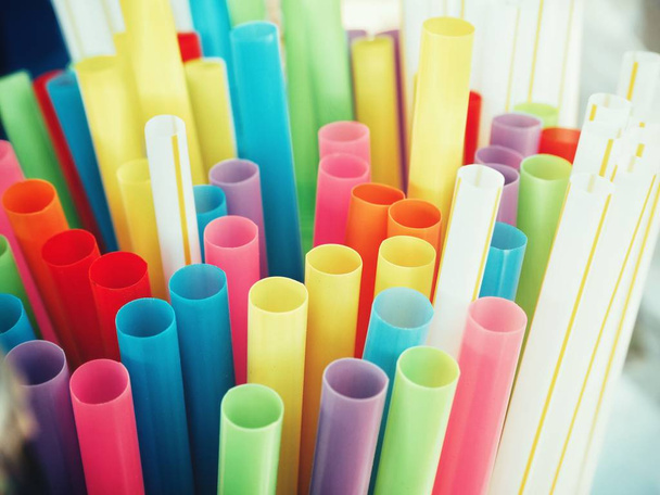 Colorful drinking straws close up  - Photo, Image