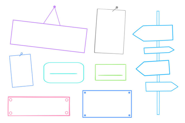 Värikkäitä infografisia elementtejä eristetyllä valkoisella taustalla. Käsin piirretyt pöydät. Viivataidetta. Erilaisia julisteita. Abstraktit indikaattorit. Värillinen kuva
 - Vektori, kuva