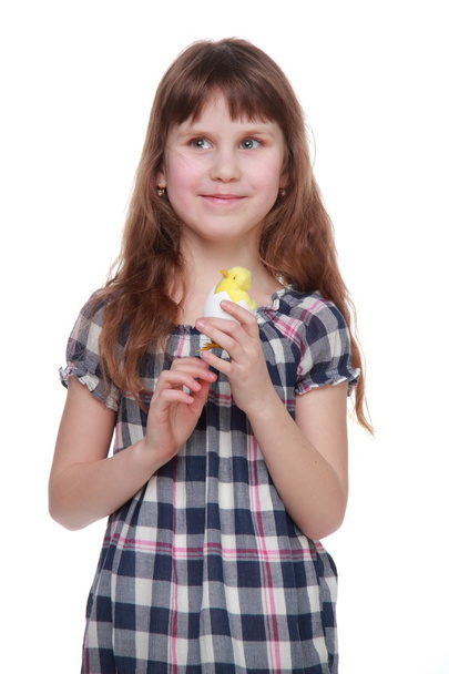 Pretty little girl holding an Easter decoration - Fotografie, Obrázek