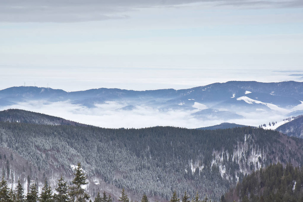 Germany Black forest snow clouds rising - Foto, Imagen