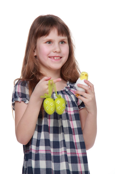 Beautiful girl holding an Easter decoration - Φωτογραφία, εικόνα