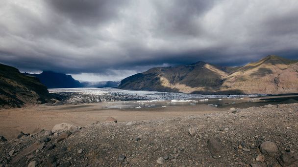 Jokulsarlon Glacier in stormy weather ,  Iceland - Fotoğraf, Görsel
