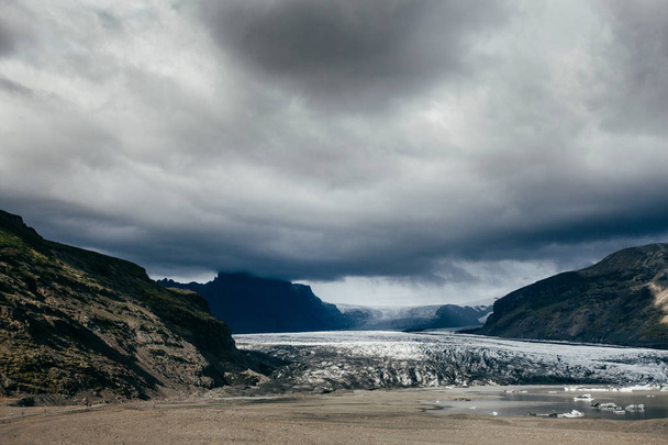Glacier Jokulsarlon par temps orageux, Islande - Photo, image