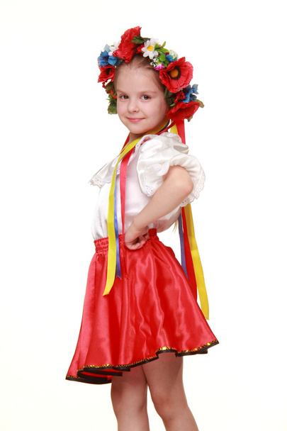 Little girl in a Ukrainian national costume - Foto, Imagem