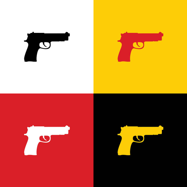 Ilustração do signo da arma. Vector. Ícones da bandeira alemã nas cores correspondentes como fundo
. - Vetor, Imagem