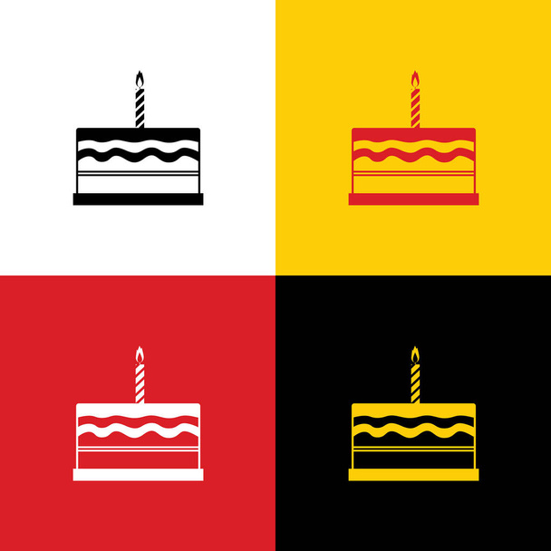 Un gâteau d'anniversaire. Vecteur. Icônes du drapeau allemand sur les couleurs correspondantes comme arrière-plan
. - Vecteur, image