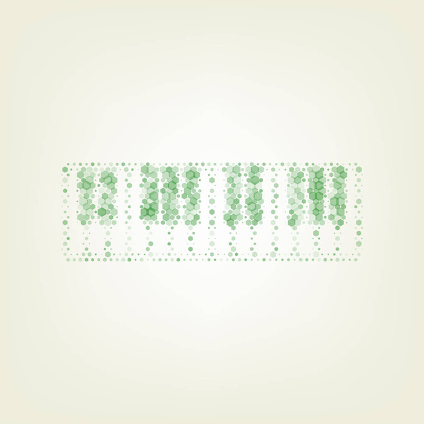 Знак клавіатури піаніно. Вектор. Зелена шестикутна растрова іконка і шумна непрозорість і розмір на світло-зеленому фоні з центральним світлом
. - Вектор, зображення