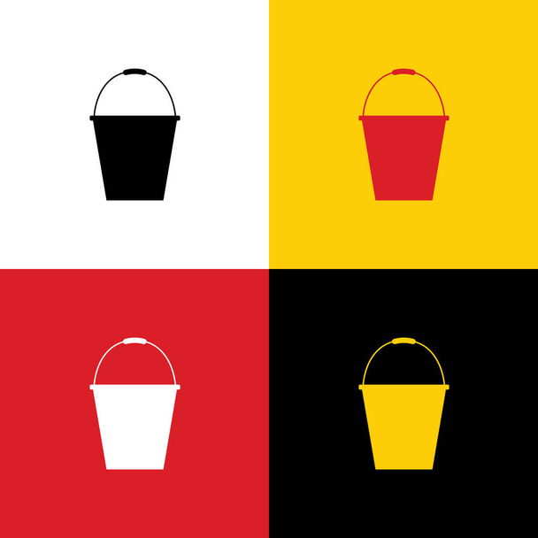 Bucket sign for garden. Vector. Icons of german flag on corresponding colors as background. - Vector, Image