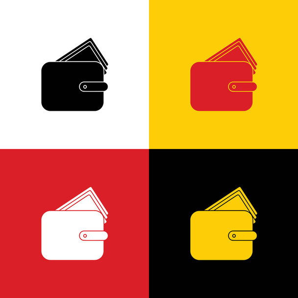 Illustrazione segno portafoglio. Vettore. Icone di bandiera tedesca sui colori corrispondenti come sfondo
. - Vettoriali, immagini