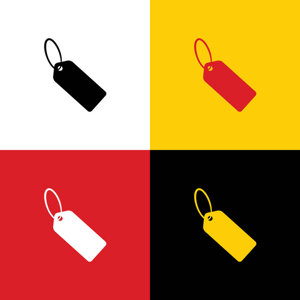 Tag sign illustration. Vector. Icons of german flag on corresponding colors as background. - Vector, Image