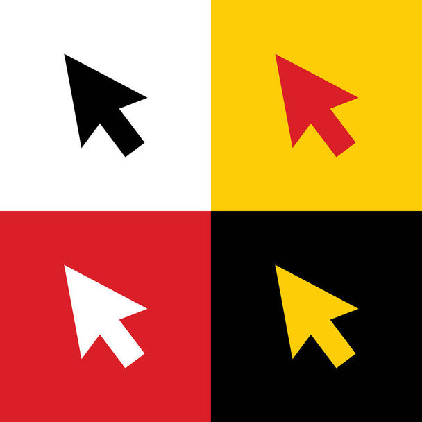 Arrow sign illustration. Vector. Icons of german flag on corresponding colors as background. - Vector, Image
