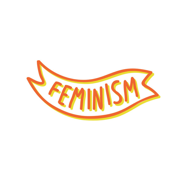 feminisme teken belettering pictogram - Vector, afbeelding