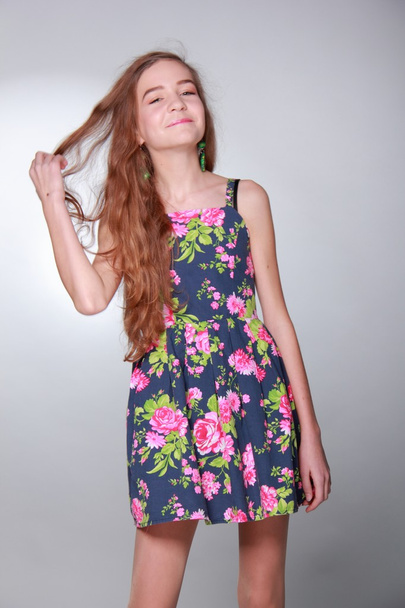 Young fashion model with long hair - Zdjęcie, obraz