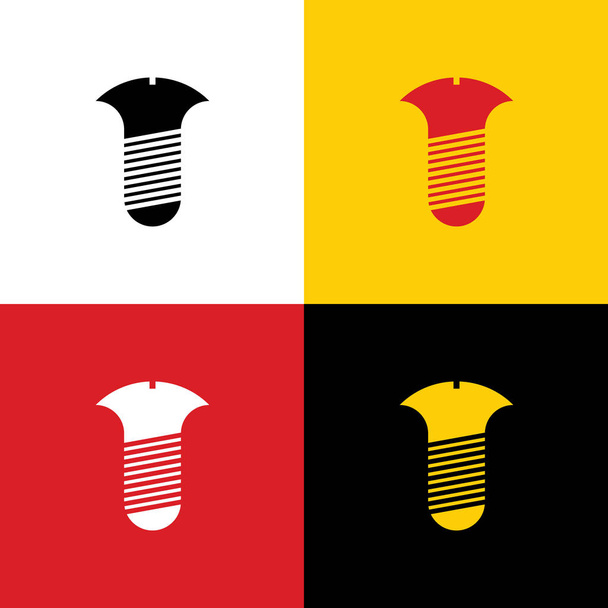 Screw sign. Vector. Icons of german flag on corresponding colors as background. - Vector, Image