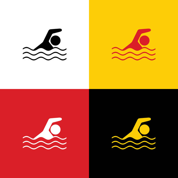 Πισίνα νερό αθλητισμού σημάδι. Διάνυσμα. Εικόνες από την γερμανική σημαία σε αντίστοιχα χρώματα ως φόντο. - Διάνυσμα, εικόνα