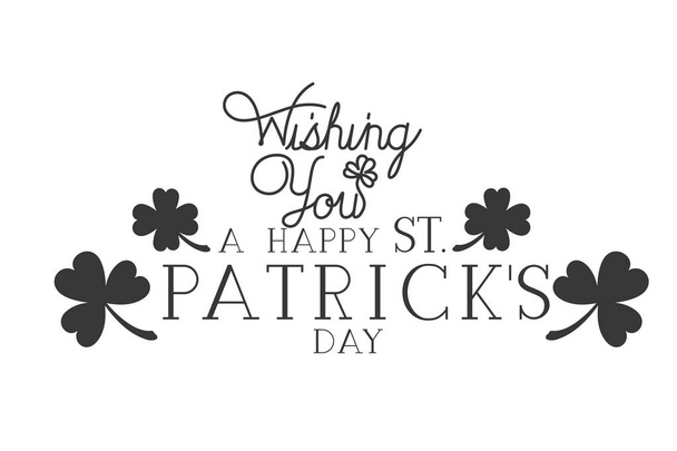 happy saint patricks day label with balloons icons - Vector, Imagen