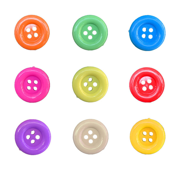 Correction of colorful button isolated on white background - Photo, Image