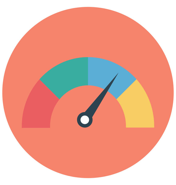 Speedometer Isolated Color Vector icon that can be easily modified or edit - Vector, Image