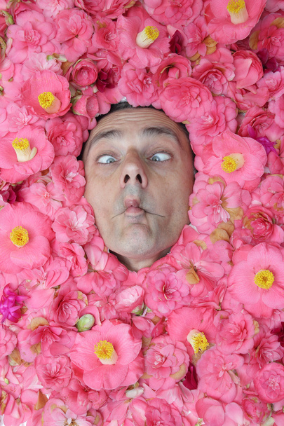 flower man makes a face - Photo, Image