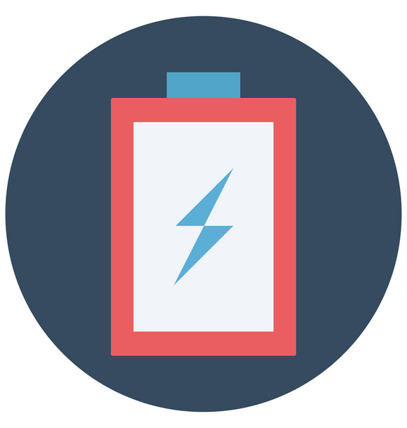 Batterij geïsoleerde kleur Vector icon die moeiteloos kan worden gewijzigd of bewerkt - Vector, afbeelding