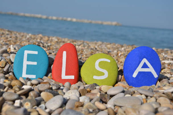 Elsa, nome femminile su pietre colorate
 - Foto, immagini
