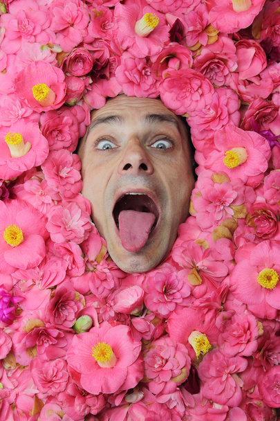 Virág ember nyelvét kinyújtotta - Fotó, kép
