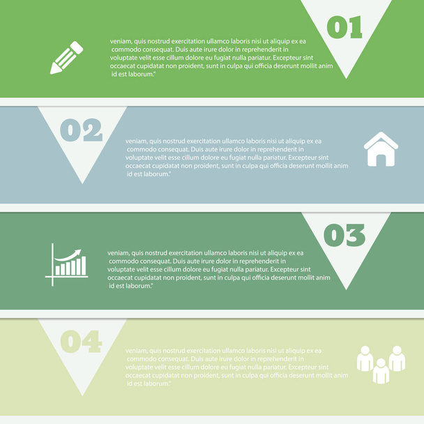 Modern infographic elements vector banner four options eps 10 green design - Vettoriali, immagini