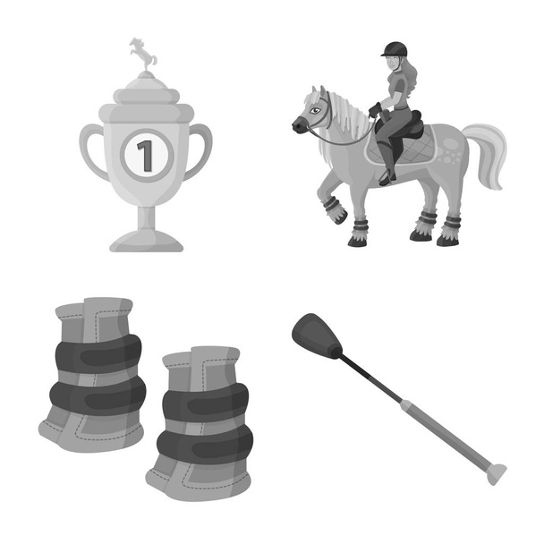 Vector illustration of race  and horse  sign. Collection of race  and racing  vector icon for stock. - Вектор,изображение