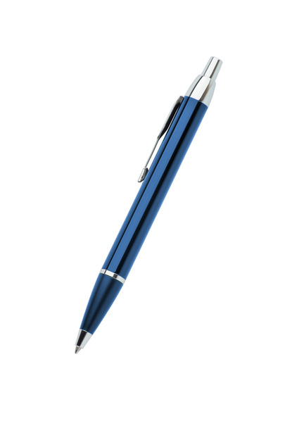 Blue pen isolated on white background - 写真・画像