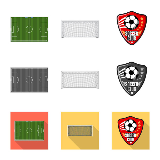 Vectorillustratie van voetbal en gear icoon. Set van voetbal en toernooi voorraad vectorillustratie. - Vector, afbeelding