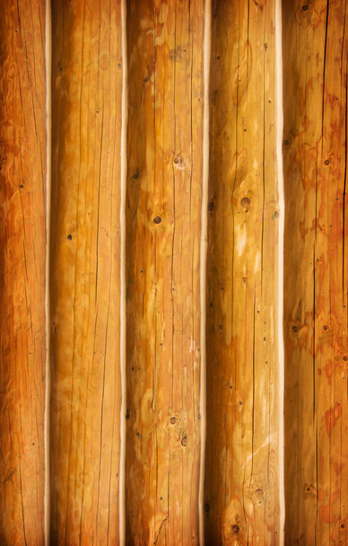Wooden wall from logs - Foto, Imagem