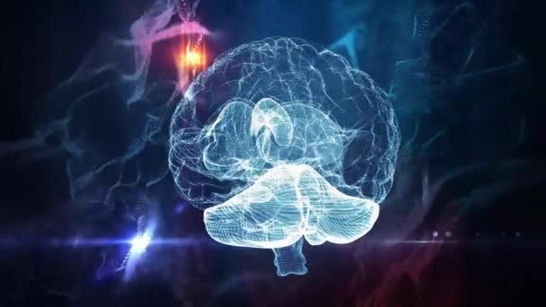 Menschliches Gehirn neuronales Netzwerk medizinischer Hintergrund - Filmmaterial, Video