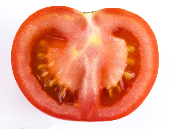 The red shiny tomatoe on white background - Foto, Imagen