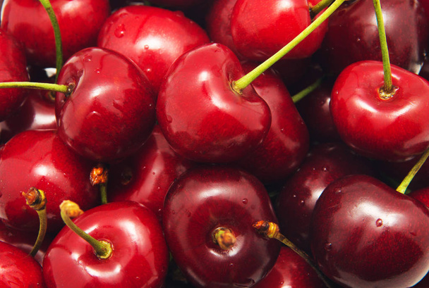 Sweet cherries as a background/ full frame - Photo, Image