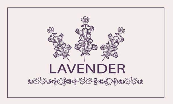  Graphic abstract vector illustration with lavender elements. For print, poster - ベクター画像