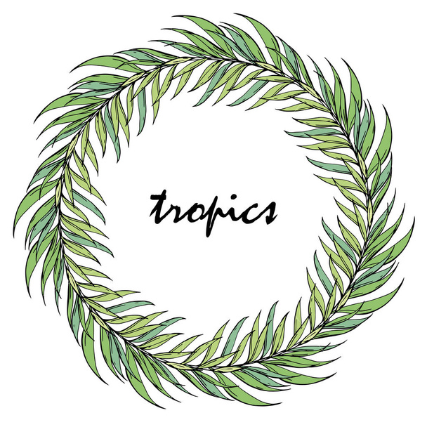 Vector colored round wreath, frame with plant elements. - Vector, Image