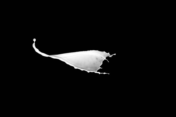 splash of milk on a black background - Valokuva, kuva
