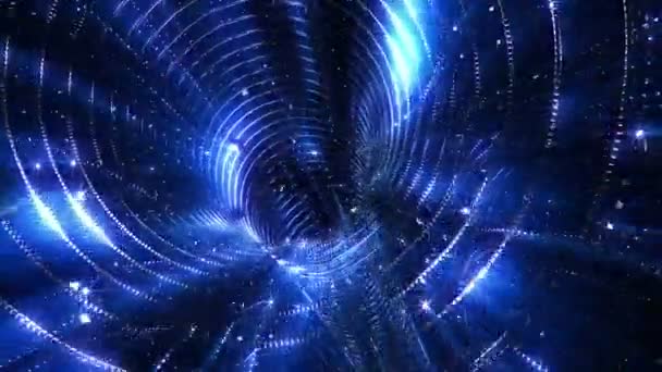 blauwe tunnel abstracte achtergrond - Video