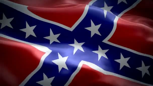 南軍の旗を振っています。全国 3 d 反乱フラグを振るします。南軍のシームレスなループ アニメーションのサイン。反乱フラグ Hd 解像度背景。アメリカの市民戦争の状態フラグをクローズ アップ 1080 p フル Hd ビデオ - 映像、動画