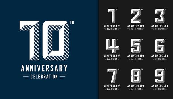 Set of anniversary logotype. Modern anniversary celebration icon - Vector, Image
