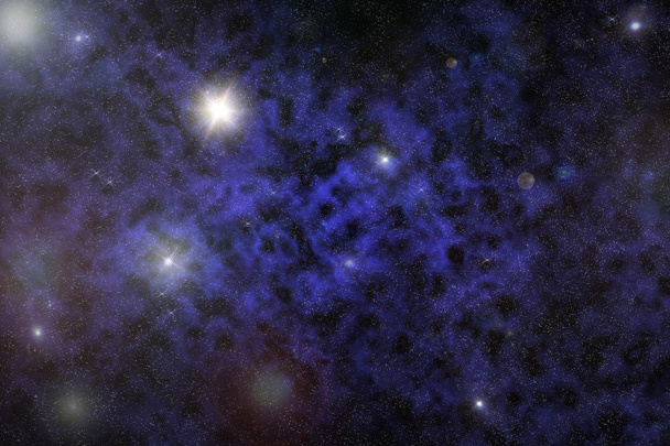 Night sky with stars, nebula and sun - Photo, Image