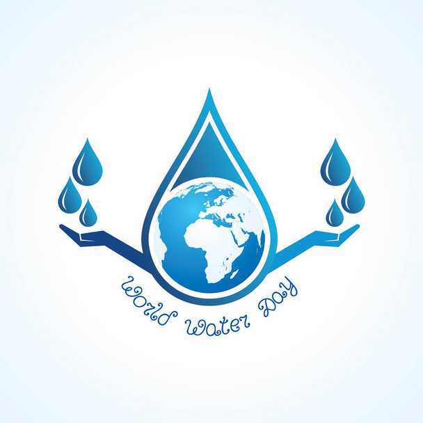 Концепция сохранения природы - вектор Всемирного дня водных ресурсов - Вектор,изображение