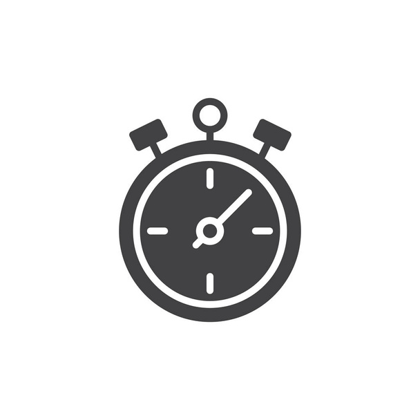 Stopwatch icon vector, filled flat sign, solid pictogram isolated on white. Chronometer symbol, logo illustration. - Vector, Imagen