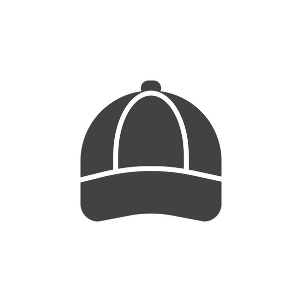 Casquette de baseball vecteur icône, rempli signe plat, pictogramme solide isolé sur blanc. Symbole, illustration du logo
. - Vecteur, image