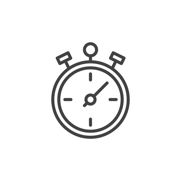 Stopwatch line icon, outline vector sign, linear style pictogram isolated on white. Chronometer symbol, logo illustration. Editable stroke - Vektör, Görsel