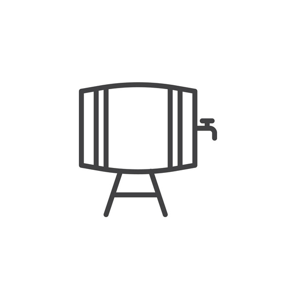 Wine barrel line icon, outline vector sign, linear style pictogram isolated on white. Symbol, logo illustration. Editable stroke - Vektori, kuva